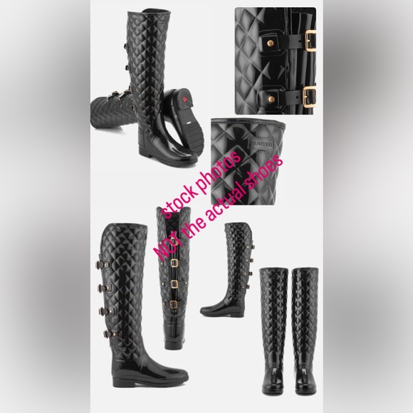 Hunter Refined Quilted Over The Knee Boots Size - Picture 14 of 14